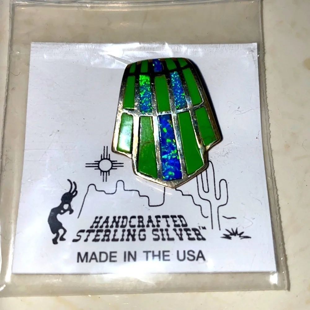 Opal turquoise pendant sterling silver - Picture 7 of 7